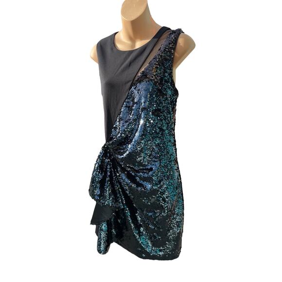 Parker Black Size S Sequin Sleeveless Mesh Cocktail Prom Dress NWT - Picture 2 of 15